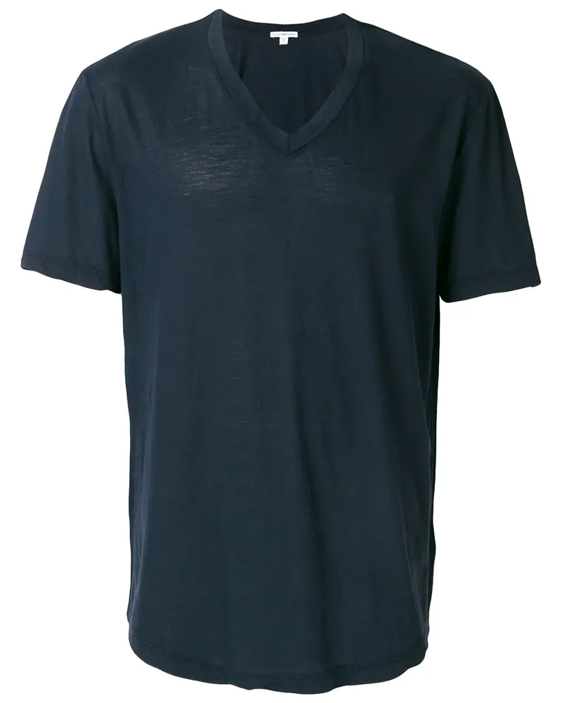 James Perse T-Shirt mit V-Ausschnitt - Blau Blau
