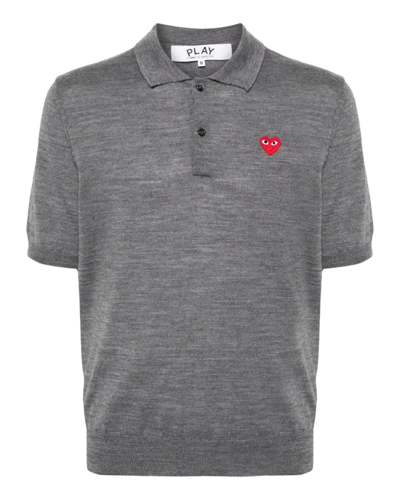 Comme des Garçons heart-patch polo shirt - Grau Grau