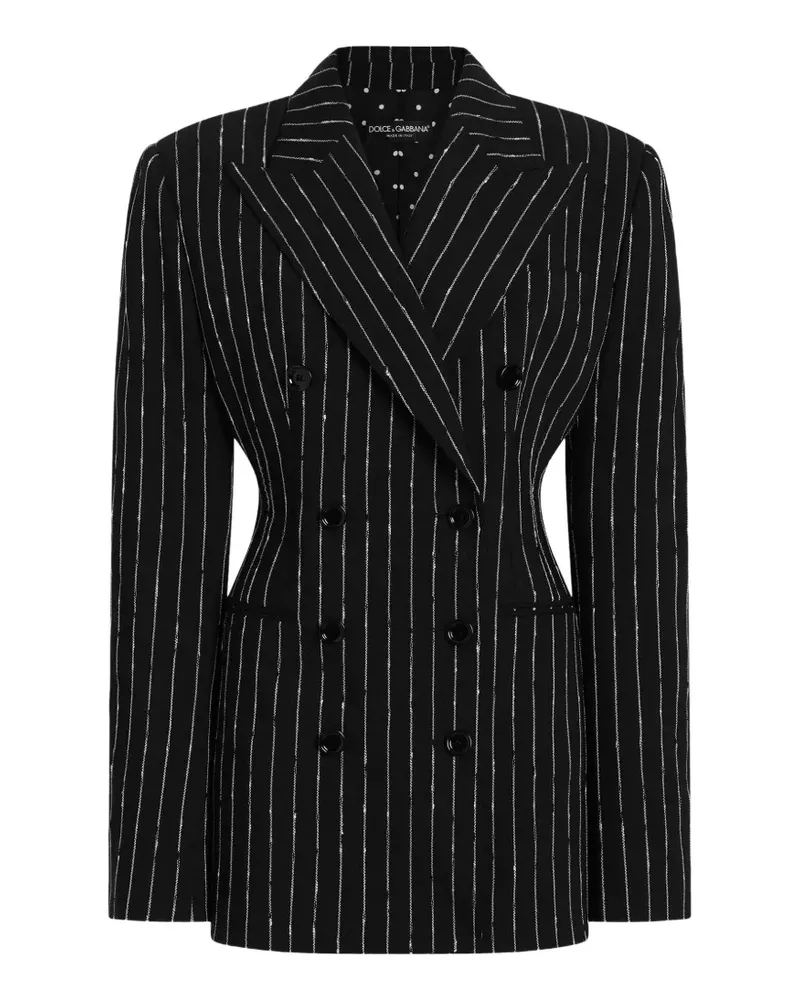 Dolce & Gabbana Doppelreihige Jacke mit Nadelstreifen - Schwarz Schwarz