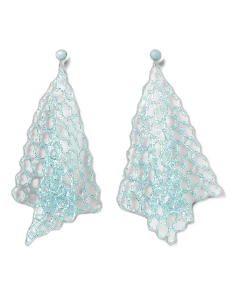 Emporio Armani beaded mesh earrings - Blau Blau