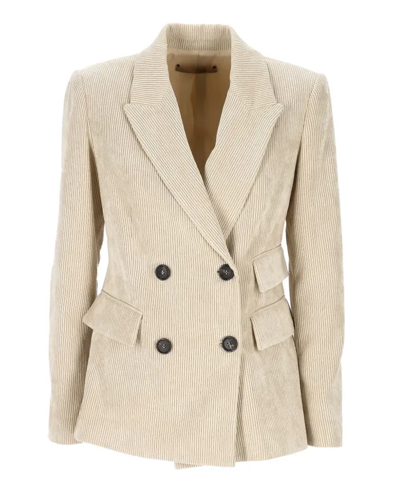 D.EXTERIOR Doppelreihiger Cordblazer - Nude Nude