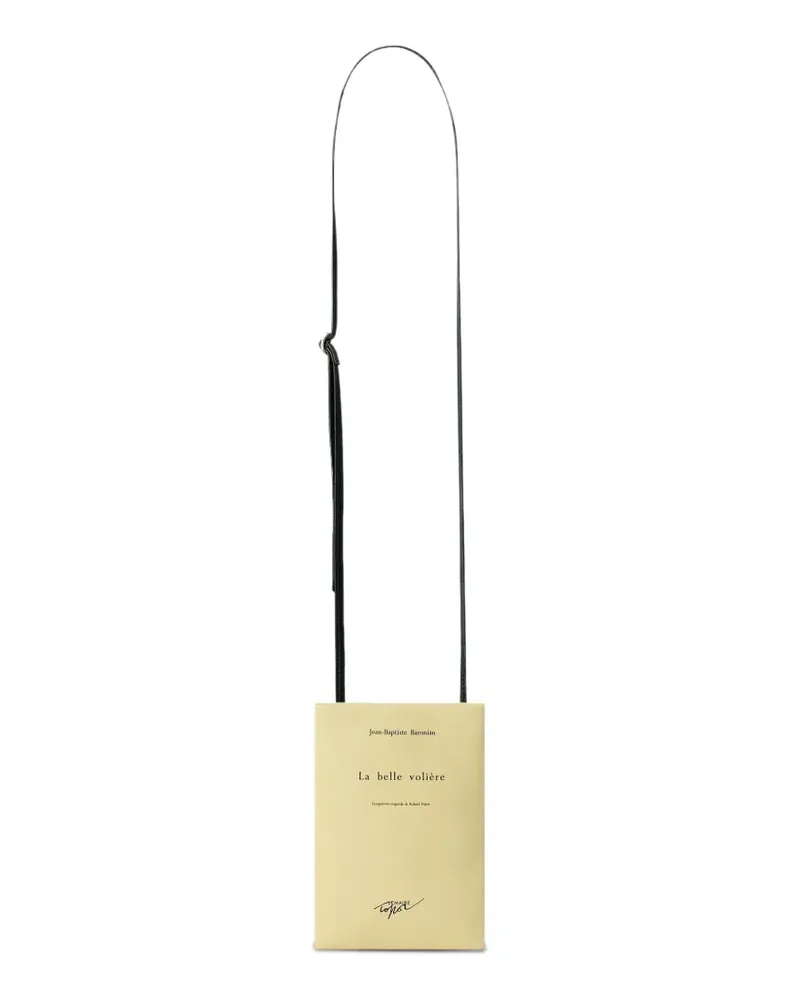 Christophe Lemaire Kleine Book Clutch aus bedrucktem Nappaleder - Nude Nude