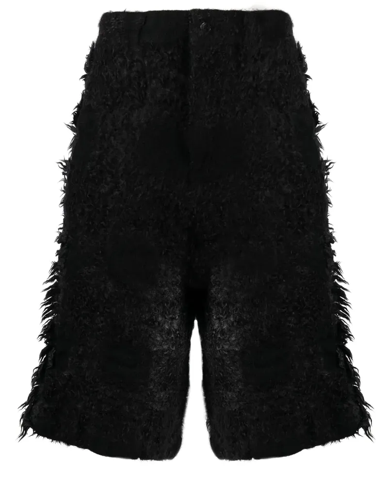 Comme des Garçons Shorts aus Faux Shearling - Schwarz Schwarz