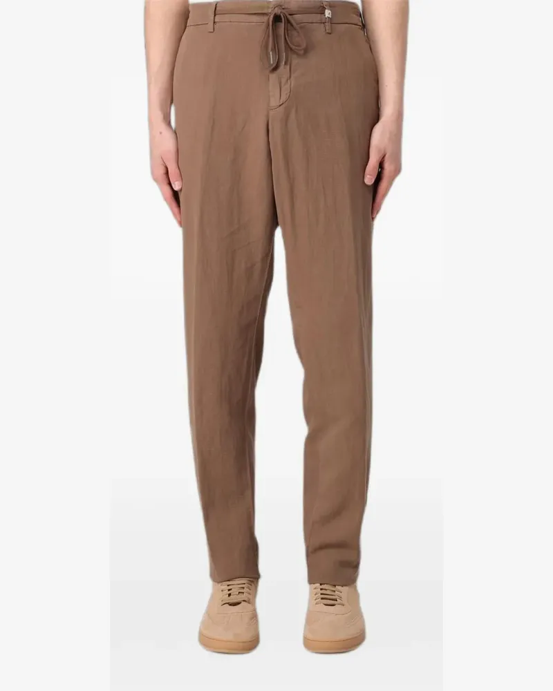 MYTHS Straight-Leg-Hose mit Kordelzug - Braun Braun