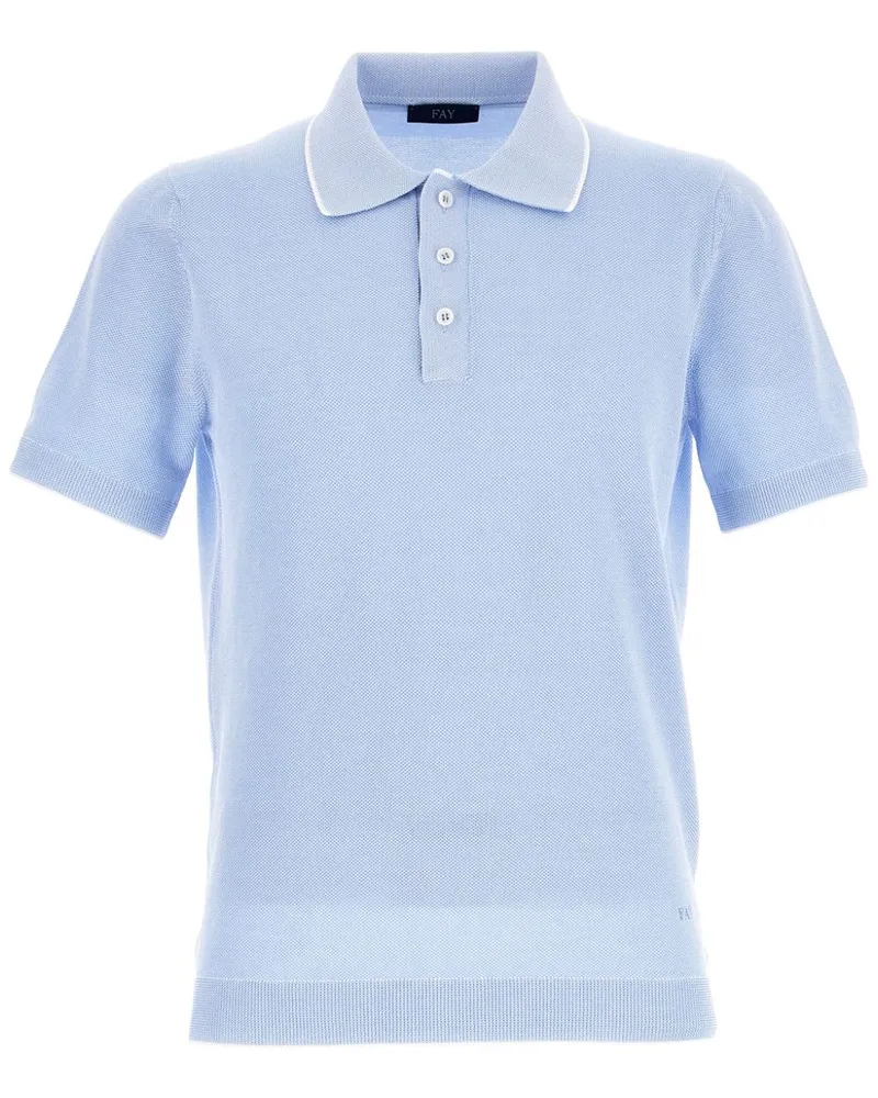 Fay Poloshirt mit Logo-Stickerei Blau