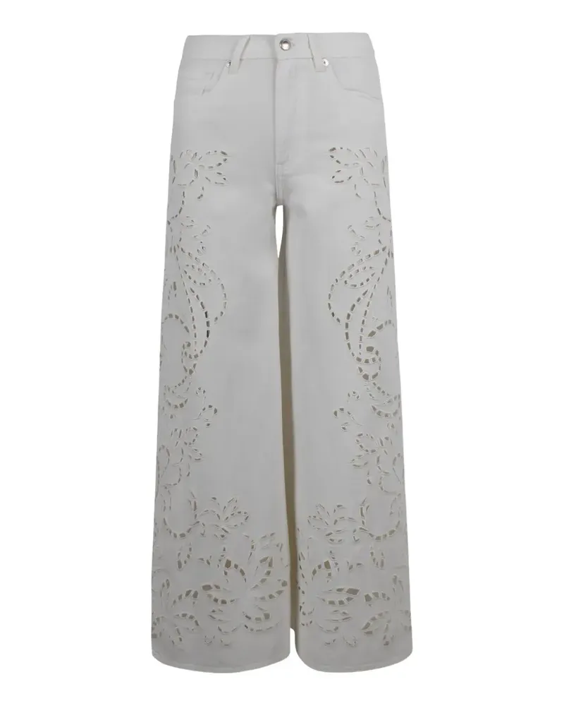 Ermanno Scervino Broderie Anglaise cut-out trousers - Weiß Weiß