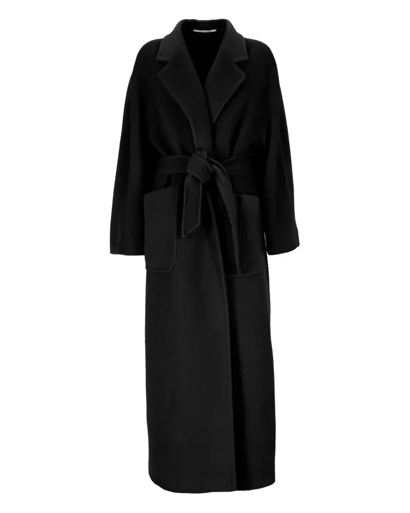 Tagliatore Charlizee Mantel mit Bindegürtel - Schwarz Schwarz