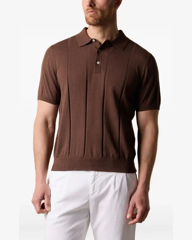 Brooks Brothers Geripptes Poloshirt - Braun Braun