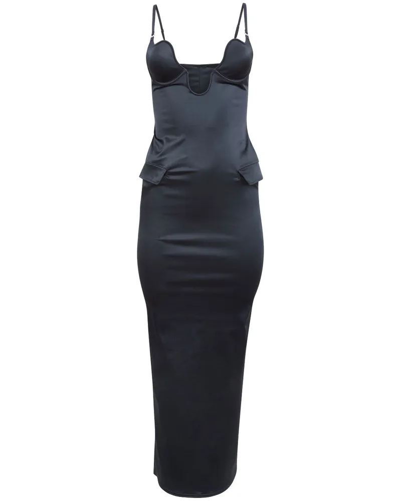 Fleur Du Mal Seduce Kleid mit U-Ausschnitt - Schwarz Schwarz