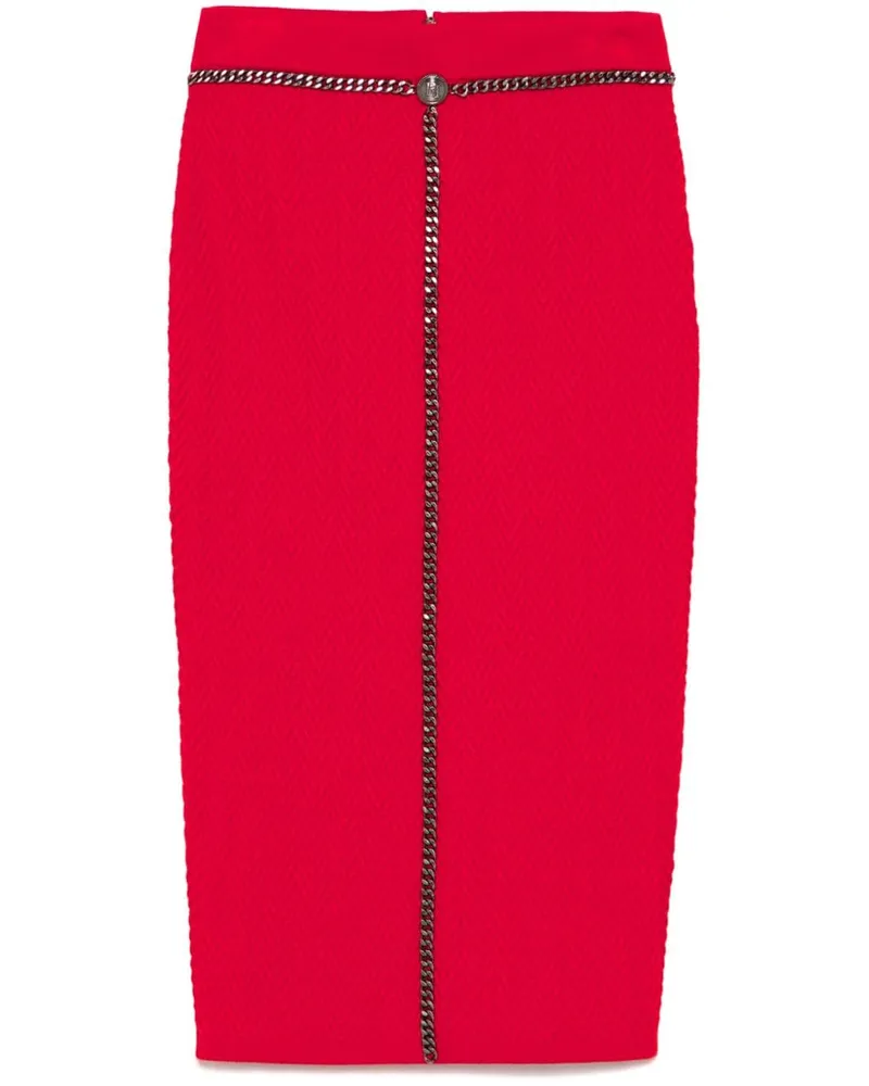 Elisabetta Franchi Midirock mit Kettendetail - Rot Rot