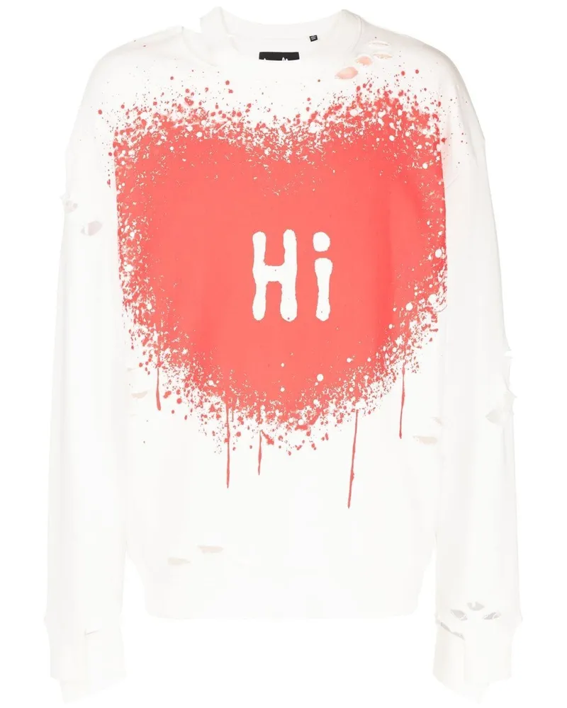 Haculla Hi Bye Sweatshirt mit Cut-Outs Weiß