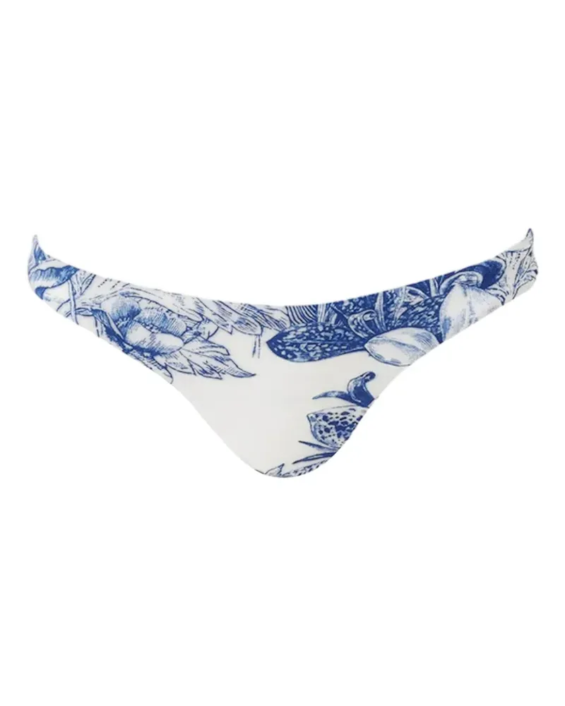 Melissa Odabash Prague Bikinihöschen mit Paloma-Muster - Weiß Weiß