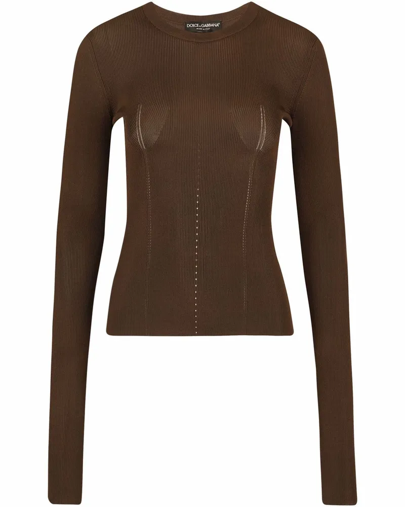 Dolce & Gabbana Gerippter Pullover - Braun Braun
