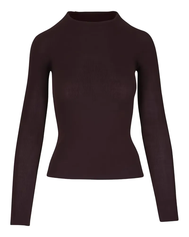 Majestic ribbed mock-neck top - Braun Braun