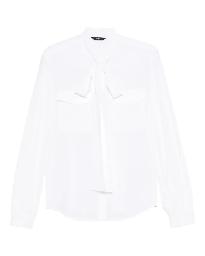7 for all mankind Bluse mit Schleifenkragen - Weiß Weiß