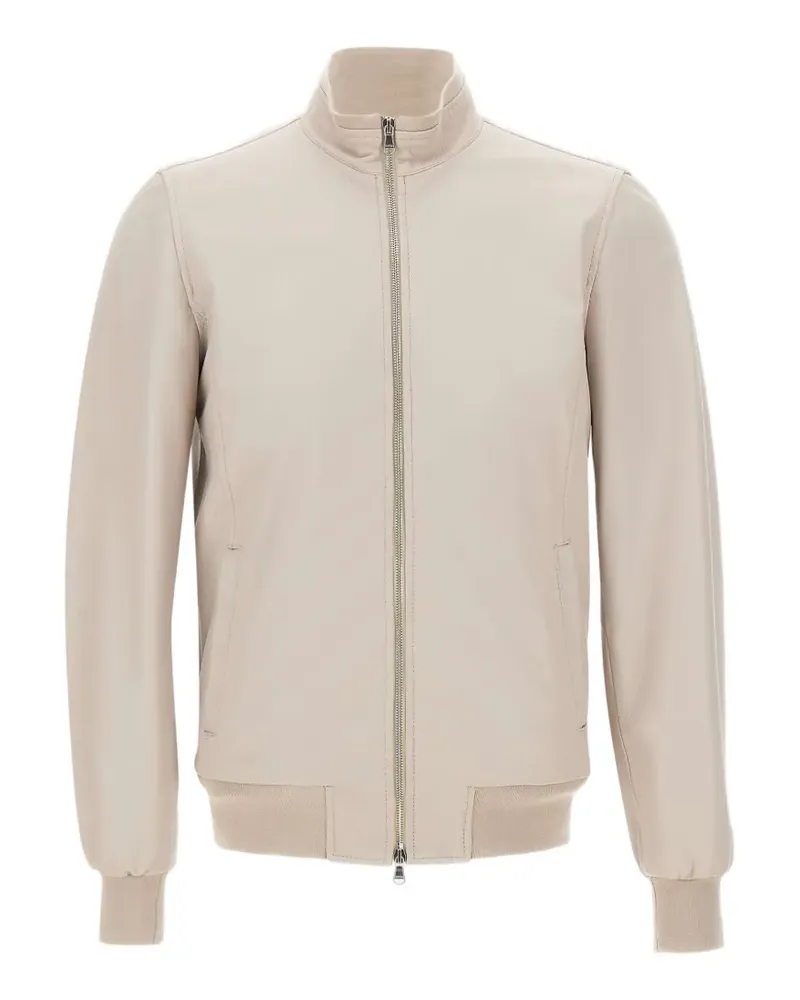 BARBA Fox ribbed leather jacket - Nude Nude