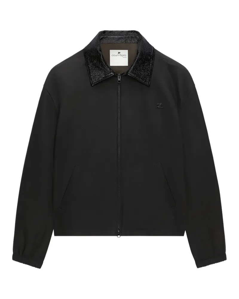 Courrèges Bomberjacke mit Vinyl-Kragen - Schwarz Schwarz