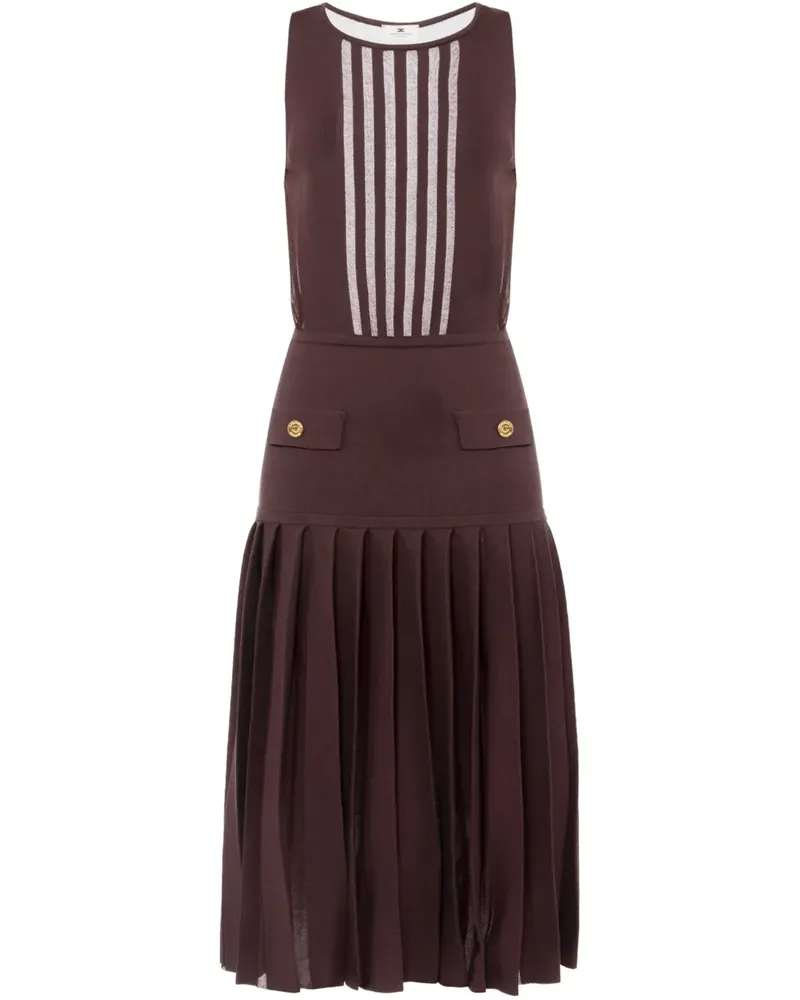 Elisabetta Franchi Strickkleid mit Falten - Braun Braun
