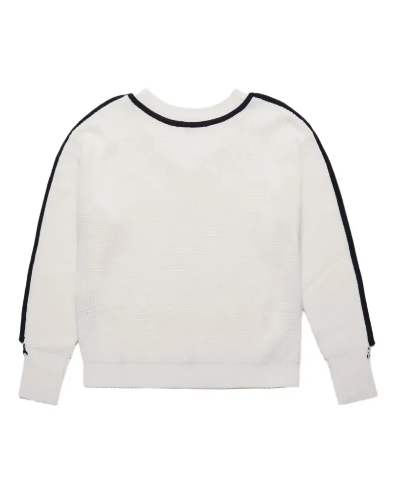 Patrizia Pepe contrast-trim zip-detail sweatshirt - Nude Nude