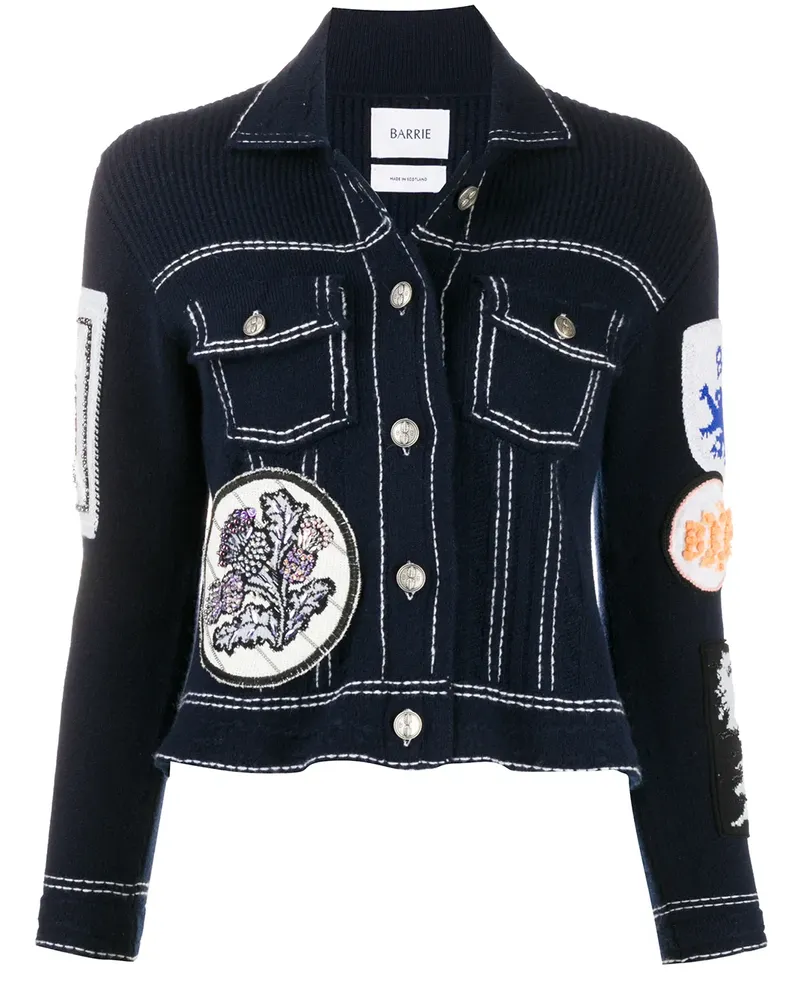 Barrie Cardigan mit Patches - Blau Blau