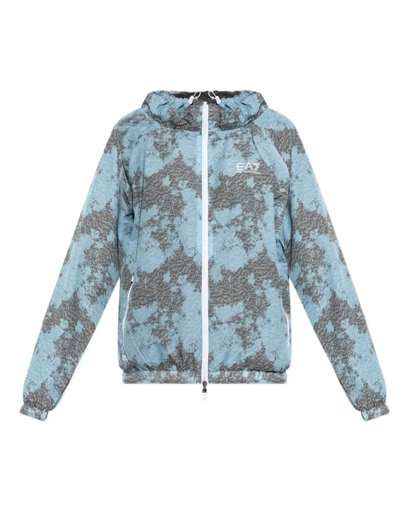 EA7 Dynamic Athlete patterned hooded jacket - Blau Blau