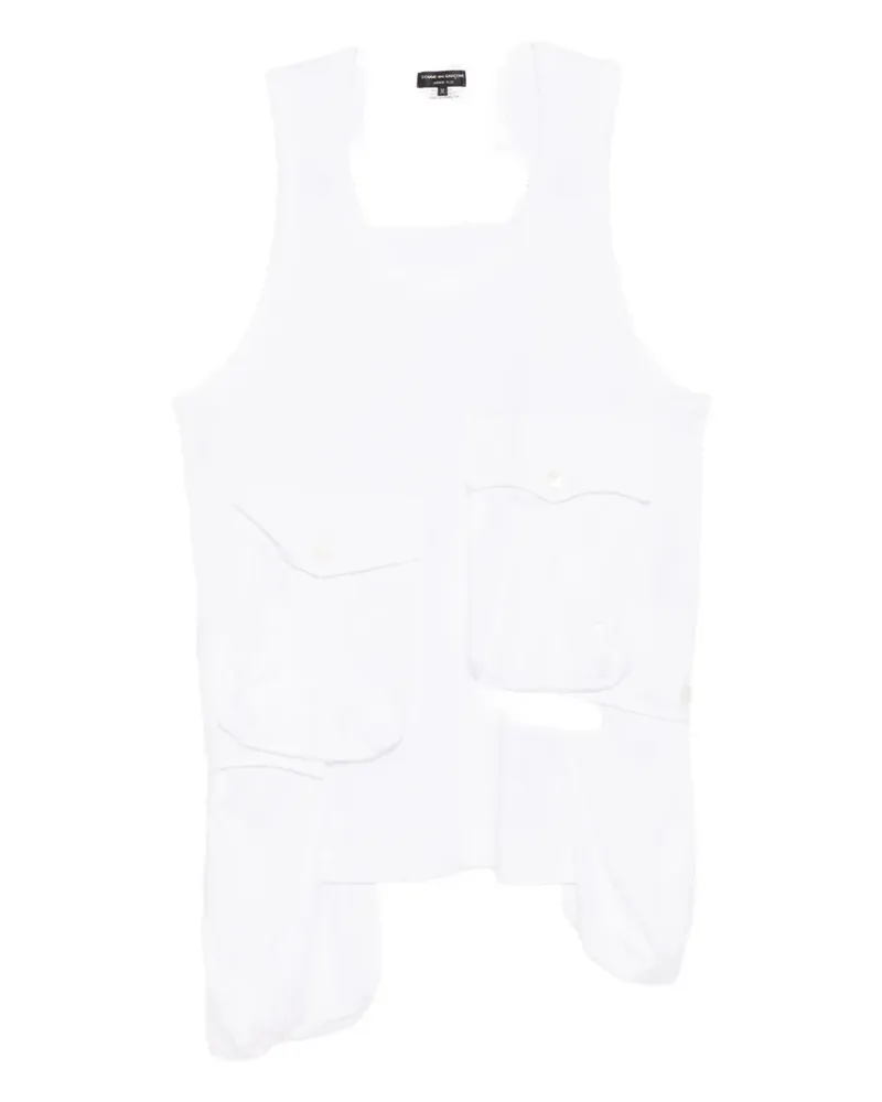 Comme des Garçons flap pocket vest - Weiß Weiß