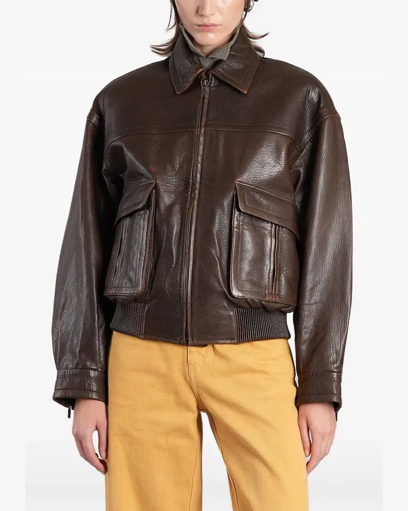 Christopher Esber Bomberjacke aus Leder - Braun Braun