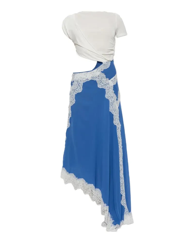 Christopher Esber Verve lace-trim cut-out tee dress - Blau Blau
