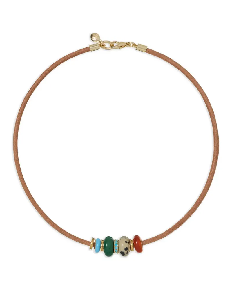 Roxanne Assoulin Leather Stone Slider Halskette - Braun Braun