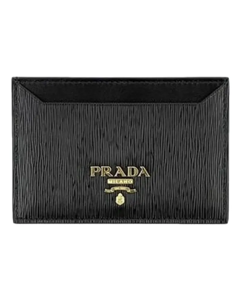 Prada Vitello Move logo-plaque calfskin wallet - Schwarz Schwarz