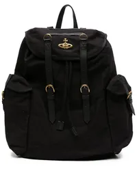 Vivienne Westwood Highland Rucksack mit Logo-Schild Schwarz