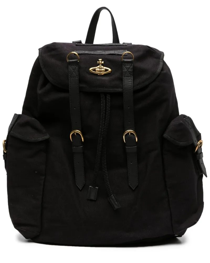 Vivienne Westwood Highland Rucksack mit Logo-Schild - Schwarz Schwarz