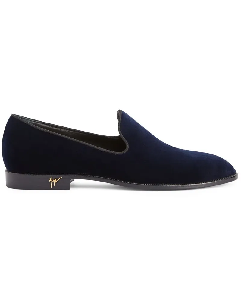 Giuseppe Zanotti Gatien Loafer in Samtoptik - Blau Blau