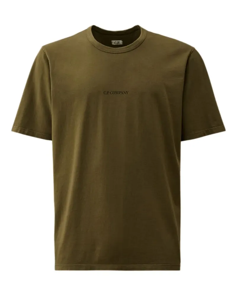 C.P. Company T-Shirt mit Logo-Stickerei - Grün Grün