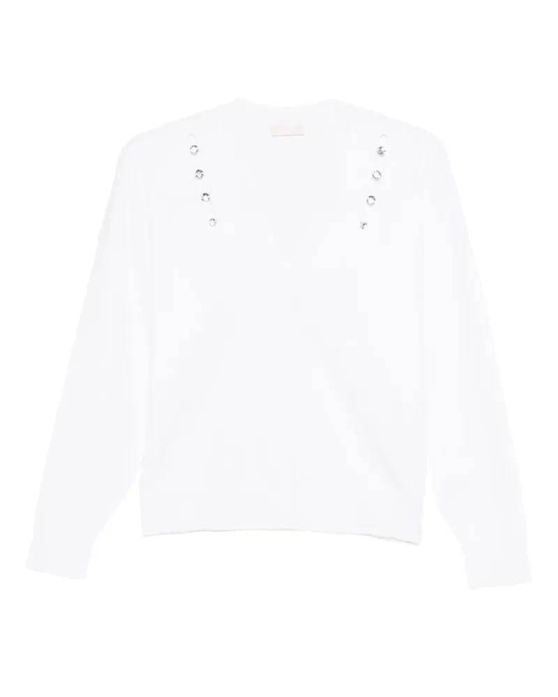 Liu Jo embellished v-neck t-shirt - Weiß Weiß
