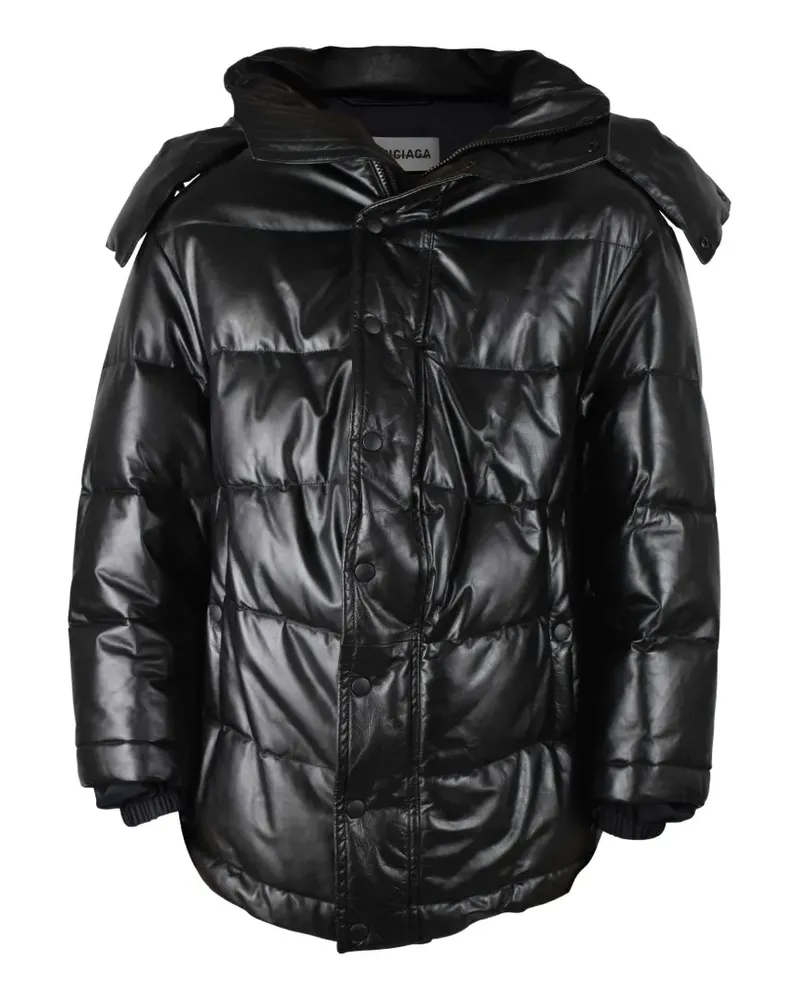 Balenciaga Gesteppte Daunenjacke mit abnehmbarer Kapuze - Schwarz Schwarz