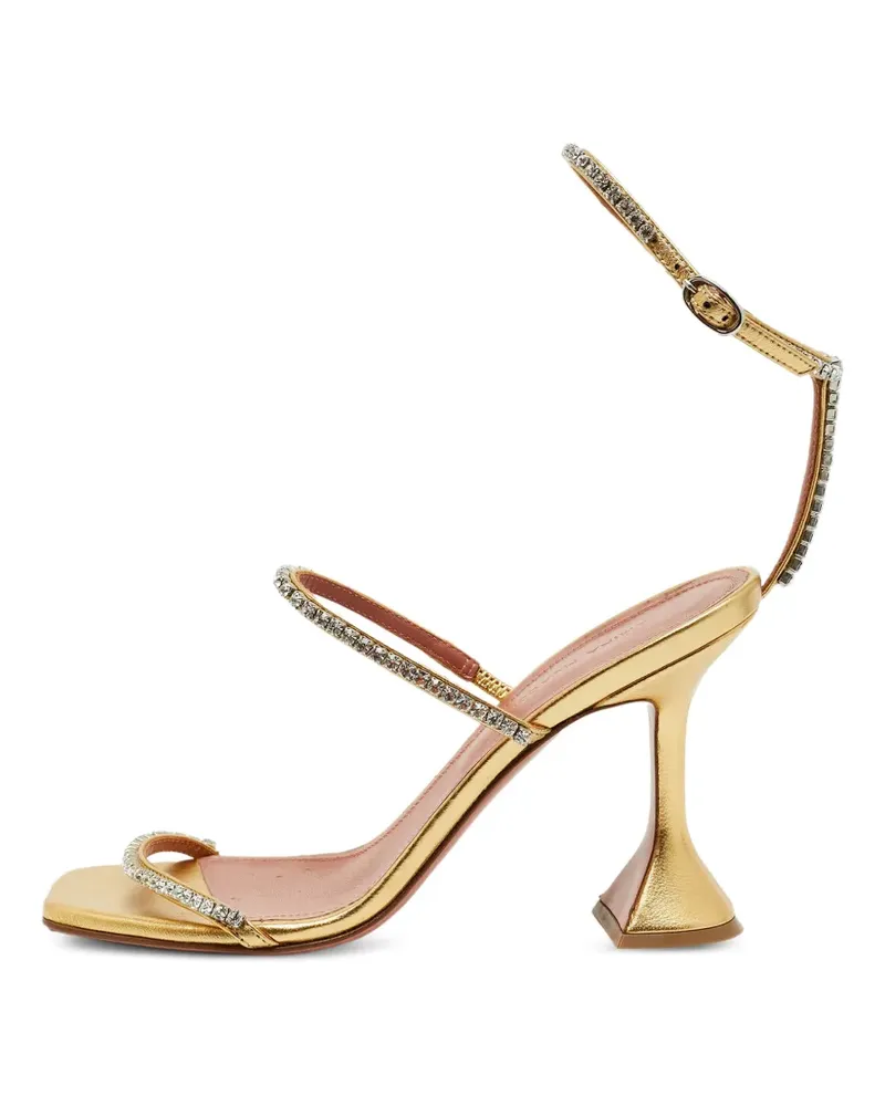 Amina Muaddi Gilda Sandalen mit Kristallen - Gelb Gelb