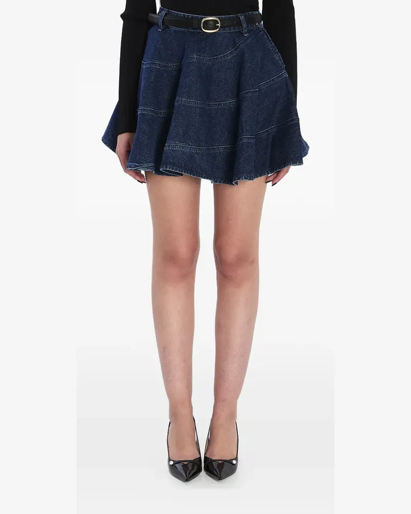 Self-Portrait Ausgestellter Jeansrock - Blau Blau