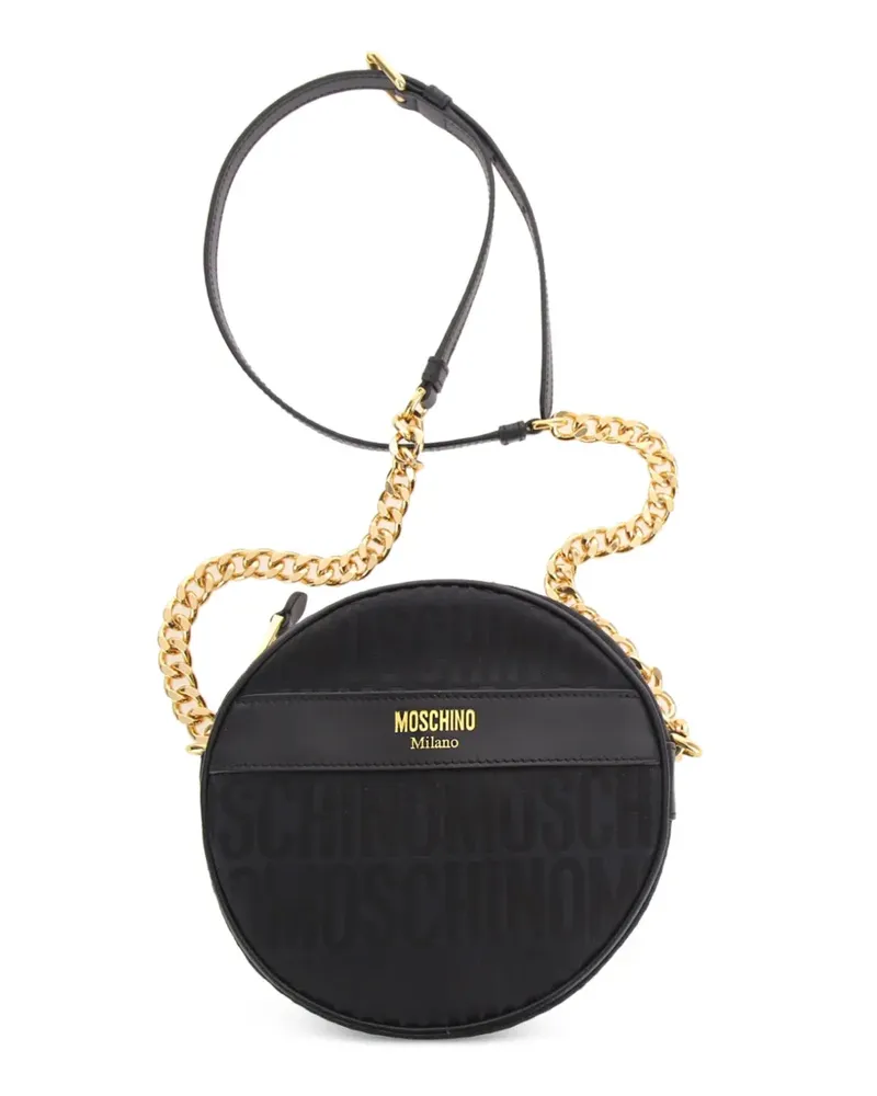 Moschino Schultertasche mit Logo-Jacquard - Schwarz Schwarz