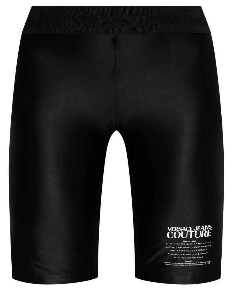 Versace Jeans Shorts mit Logo-Print - Schwarz Schwarz