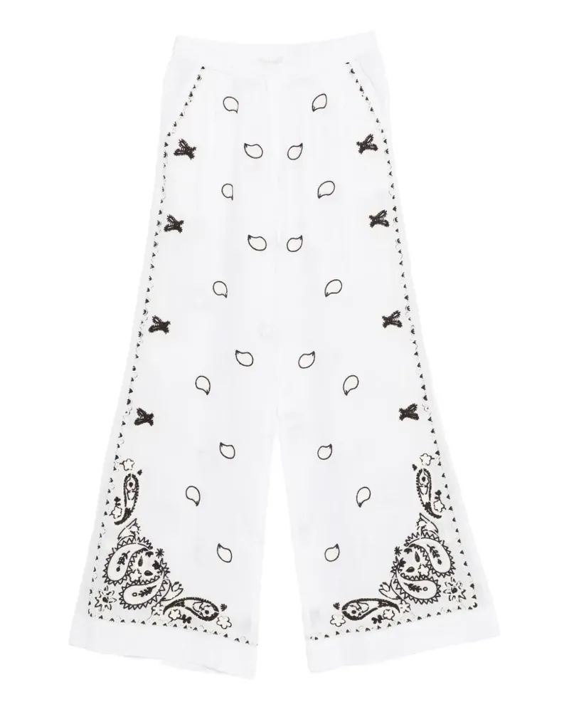 P.A.R.O.S.H. P.A.R.O H. embroidered trousers - Weiß Weiß