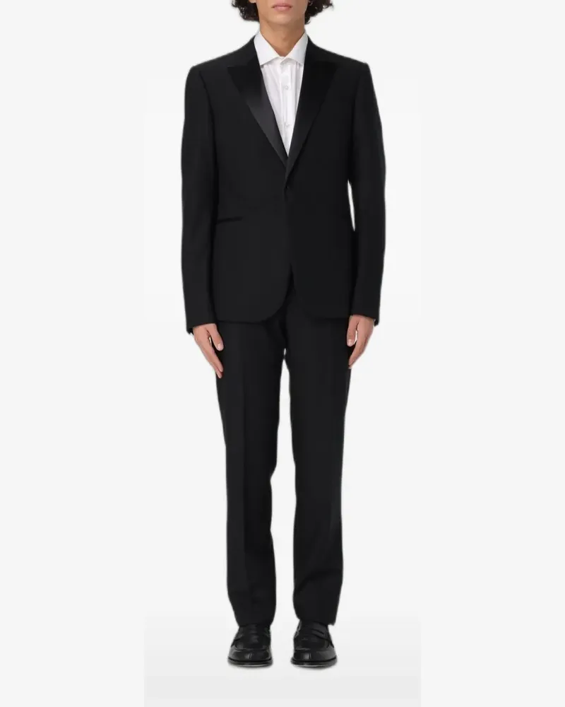 Emporio Armani peak-lapel single-breasted suit - Schwarz Schwarz