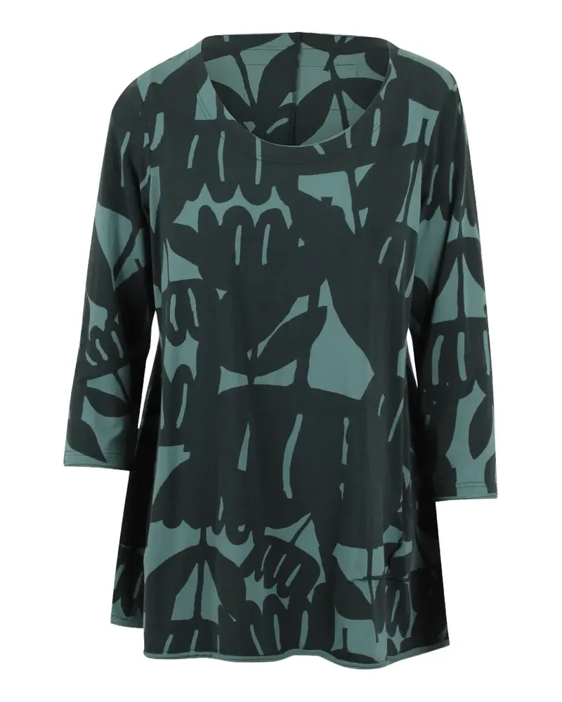 Black Label floral-print flared tunic - Grün Grün