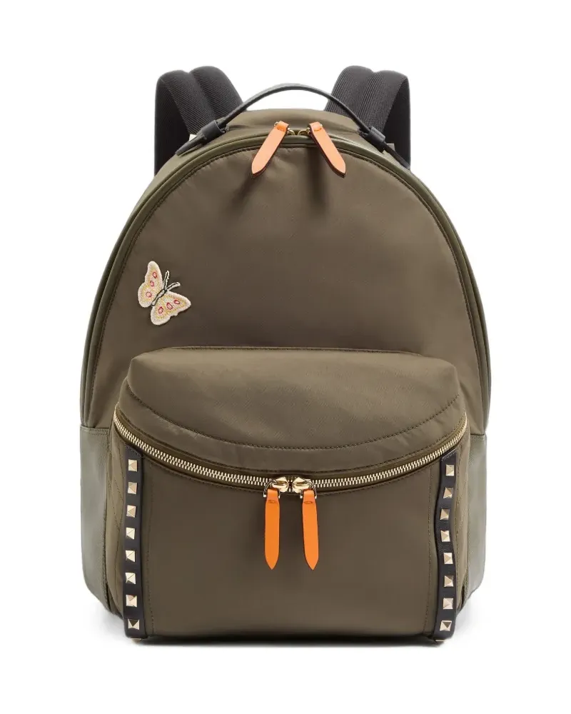 Valentino Garavani Rockstud Rucksack mit Schmetterlingsstickerei - Grün Grün