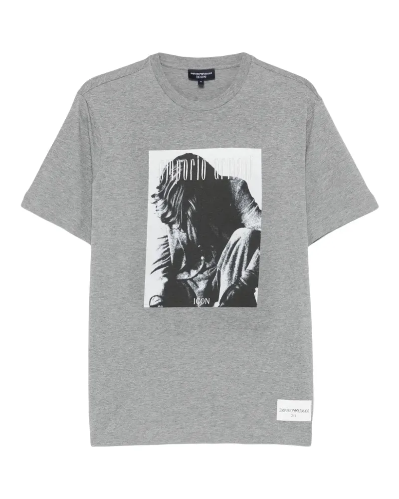 Emporio Armani graphic-print T-shirt - Grau Grau