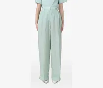 pleated palazzo pants - Grün