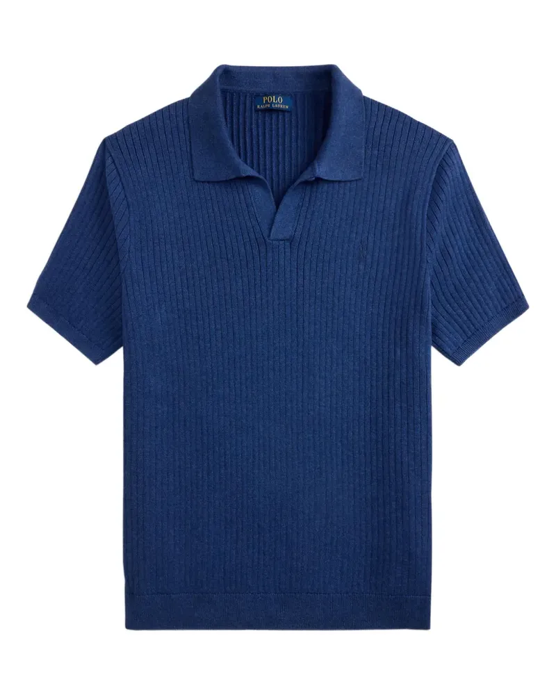 Ralph Lauren Geripptes T-Shirt mit Kragen - Blau Blau
