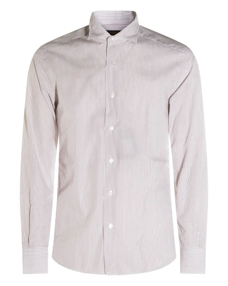Glanshirt Gestreiftes Hemd - Weiß Weiß