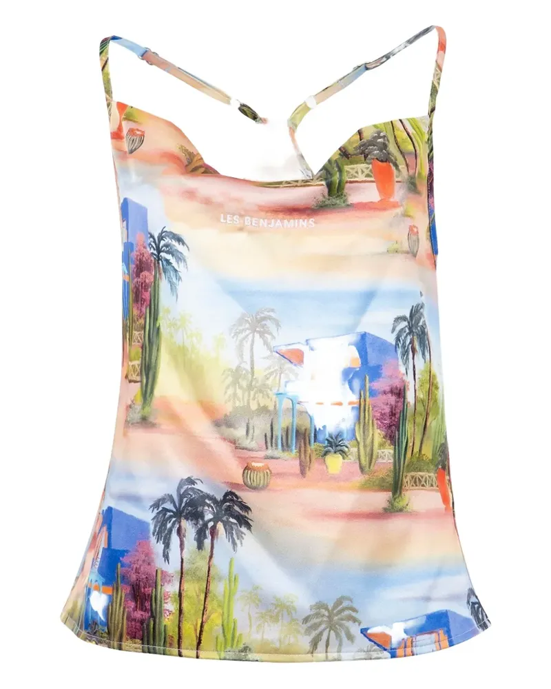 Les Benjamins printed strap top - Nude Nude