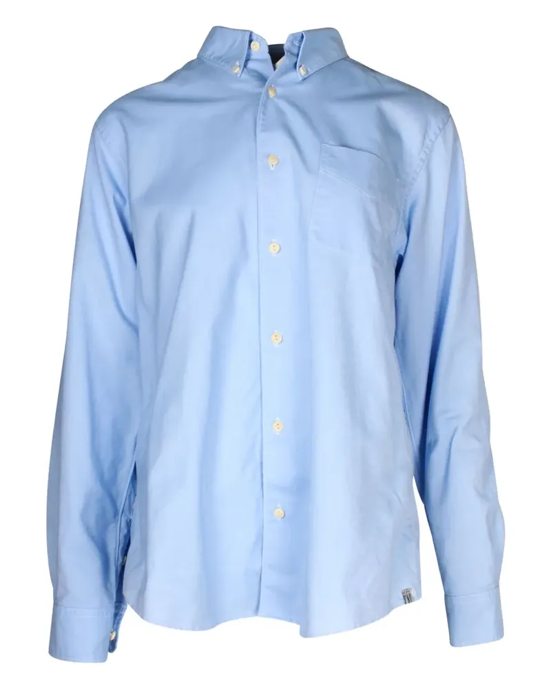 Visvim elbow-patch button-down shirt - Blau Blau